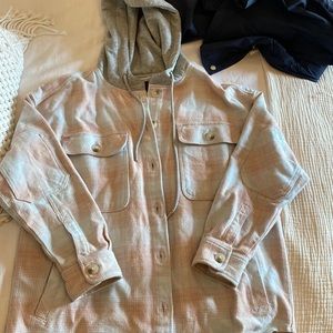 Oversized flannel shacket